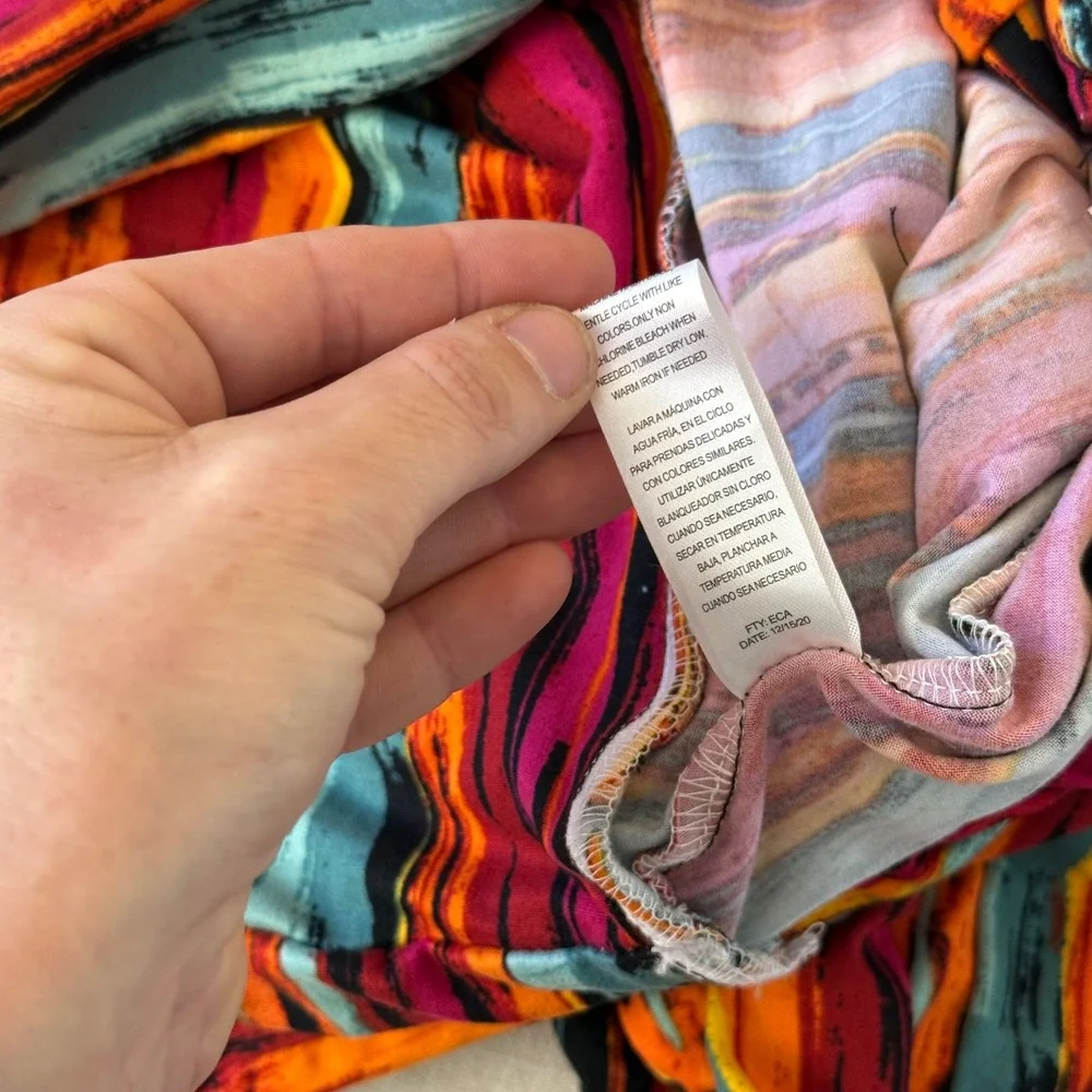 Full Circle Trends Womens 2X Harem Pants Abstract Print Ruched Multi-Color - Picture 4 of 12